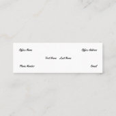 Hygienische Mini-Visitenkarte Mini Visitenkarte (Rückseite)