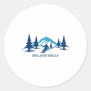 Hyland Hills Minnesota Skigebiet Skifahren Skifahr Runder Aufkleber