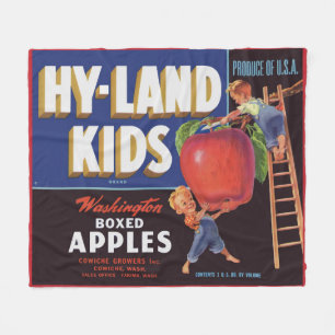 Hyland Kids Washington Apples-Label aus den 1950er Fleecedecke