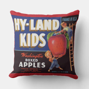 Hyland Kids Washington Apples-Label der 1950er Jah Kissen