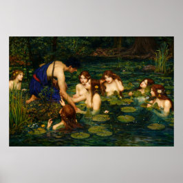 Hylas and the Nymphs by John William Waterhouse Poster