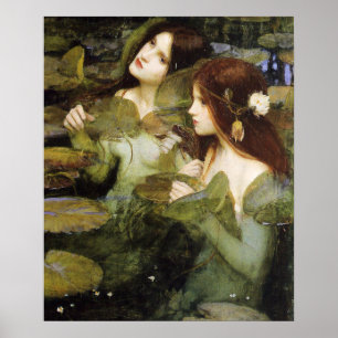 Hylas und The Nymphs Poster von John W. Wasserhous