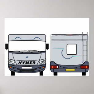 Hymer Motorhome Front Back Color Poster