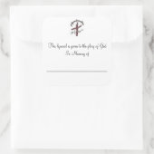 Hymnale Teller im Gedächtnis Quadratischer Aufkleber (Tasche)