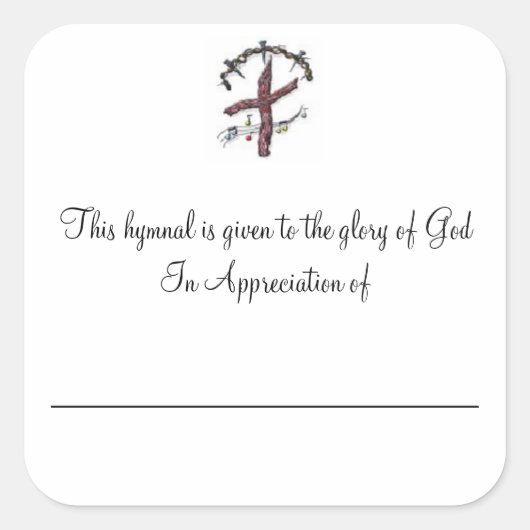 Hymnale Teller im Hinblick auf Quadratischer Aufkleber (Vorderseite)