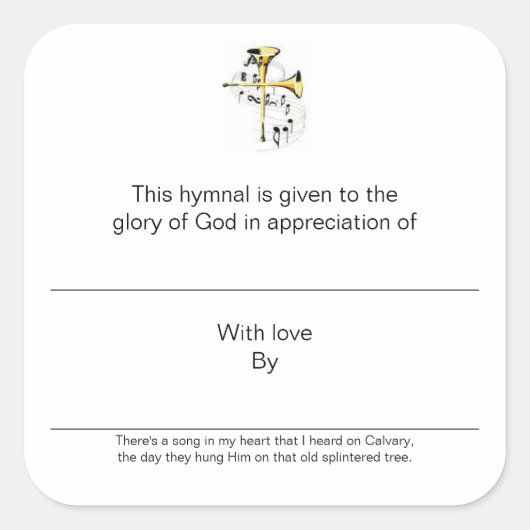 Hymnale Teller im Hinblick auf Quadratischer Aufkleber (Vorderseite)