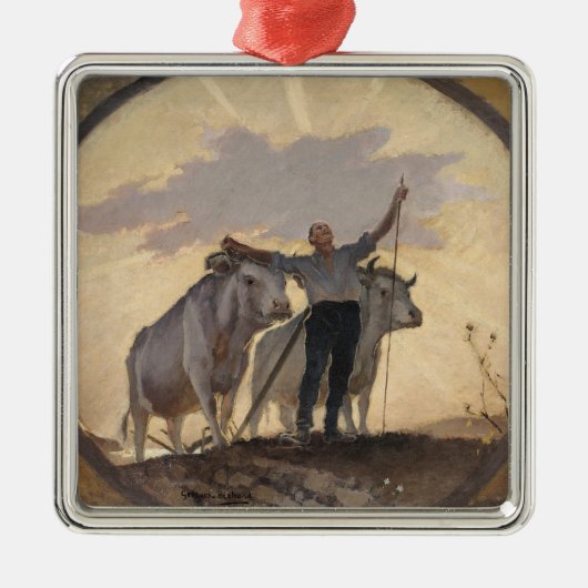 Hymne der Erde zum Sun, 1892 Silbernes Ornament (Vorne)