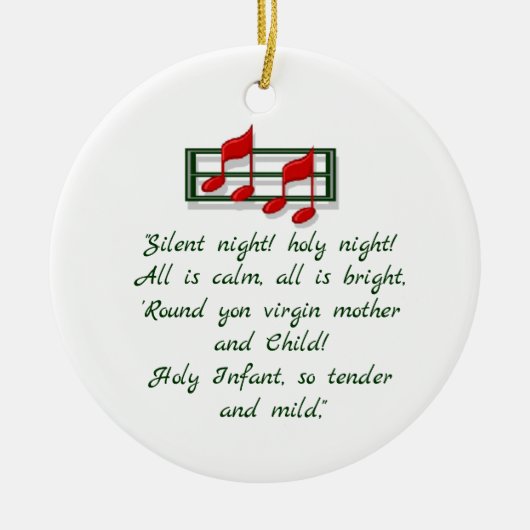Hymne Ornament "Stille Nacht" Weihnachten (Vorne)