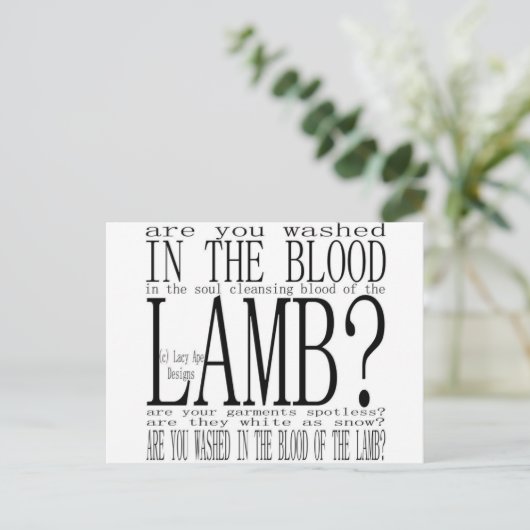 Hymne Sind Sie im Blut gewaschen (weiß) Postkarte (Stehend Vorderseite)