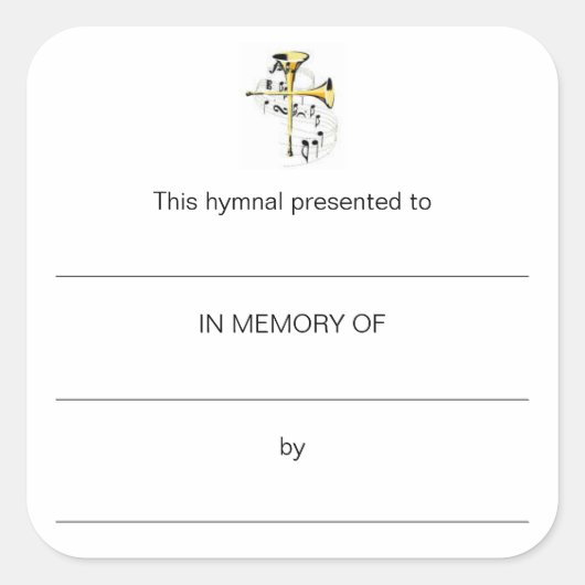Hymnus-Teller zum Gedenken an Quadratischer Aufkleber (Vorderseite)
