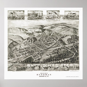 Hyndman, panoramische Karte PAs - 1906 Poster