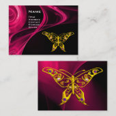HYPER BUTTERFLY - antikes rosa, schwarz gelb Visitenkarte (Vorne/Hinten)