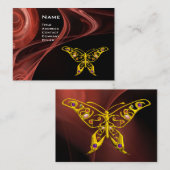 HYPER BUTTERFLY - antikes rosa, schwarz gelb Visitenkarte (Vorne/Hinten)