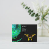 HYPER BUTTERFLY - Hellblau-grün, schwarz-gelb Visitenkarte (Stehend Vorderseite)