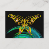 HYPER BUTTERFLY - Hellblau-grün, schwarz-gelb Visitenkarte (Rückseite)