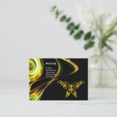 HYPER BUTTERFLY - hellbraun, schwarz-gelb Visitenkarte (Stehend Vorderseite)