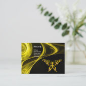 HYPER BUTTERFLY - hellbraun, schwarz-gelb Visitenkarte (Stehend Vorderseite)