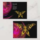 HYPER BUTTERFLY - hellrosa violett, schwarz gelb Visitenkarte (Vorne/Hinten)