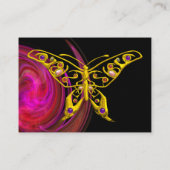 HYPER BUTTERFLY - hellrosa violett, schwarz gelb Visitenkarte (Rückseite)