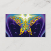 HYPER BUTTERFLY / LEICHTE WELLEN, Aqua Blue, Lila Visitenkarte (Rückseite)