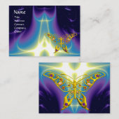 HYPER BUTTERFLY / LEICHTE WELLEN, Aqua Blue, Lila Visitenkarte (Vorne/Hinten)