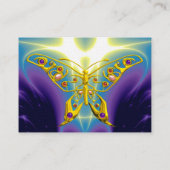 HYPER BUTTERFLY / LEICHTE WELLEN, Aqua Blue, Lila Visitenkarte (Rückseite)
