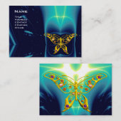 HYPER BUTTERFLY / LEICHTE WELLEN, Aqua Blue, Turqu Visitenkarte (Vorne/Hinten)