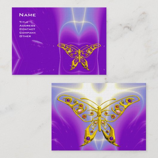 HYPER-BUTTERFLY,LEICHTE WELLEN,Lila,Ultra-Violett Visitenkarte (Vorne/Hinten)