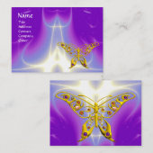 HYPER BUTTERFLY / LEICHTE WELLEN, rosa, Lila, viol Visitenkarte (Vorne/Hinten)