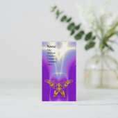 HYPER BUTTERFLY / LEICHTE WELLEN, rosa, Lila, viol Visitenkarte (Stehend Vorderseite)