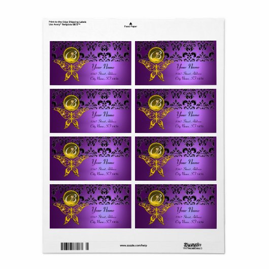 HYPER BUTTERFLY MONOGRAM lila Damastopaz (Vorne)