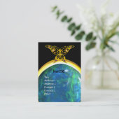 HYPER BUTTERFLY MONOGRAM opellgelb, blau Visitenkarte (Stehend Vorderseite)