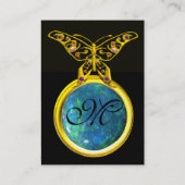 HYPER BUTTERFLY MONOGRAM opellgelb, blau Visitenkarte (Rückseite)