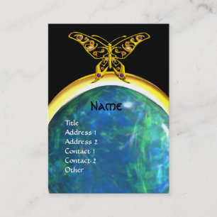 HYPER BUTTERFLY MONOGRAM opellgelb, blau Visitenkarte