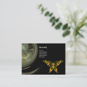 HYPER BUTTERFLY- orangefarbenes, weißes, schwarzes Visitenkarte (Stehend Vorderseite)