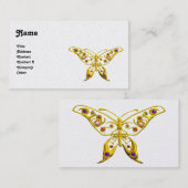 HYPER BUTTERFLY, Perlpapier, weiß Visitenkarte (Vorne/Hinten)