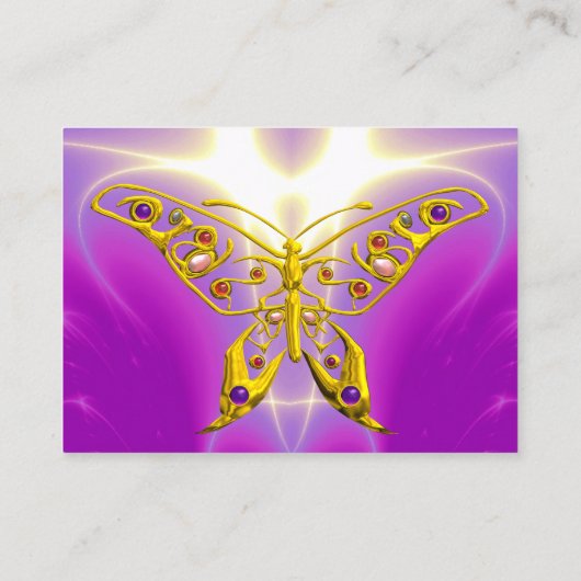 HYPER BUTTERFLY Pink, Lila, Violett Lichtwellenlei Visitenkarte (Rückseite)