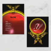 HYPER BUTTERFLY RUBY MONOGRAM schwarz-gelb Visitenkarte (Vorne/Hinten)