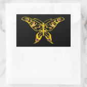HYPER BUTTERFLY, schwarz Rechteckiger Aufkleber (Tasche)