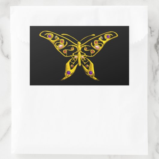 HYPER BUTTERFLY, schwarz Rechteckiger Aufkleber (Tasche)