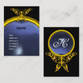 HYPER BUTTERFLY TOPAZ MONOGRAMM blau gelb Visitenkarte (Vorne/Hinten)