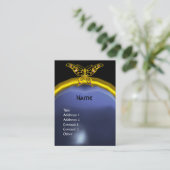 HYPER BUTTERFLY TOPAZ MONOGRAMM blau gelb Visitenkarte (Stehend Vorderseite)