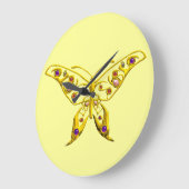 HYPER BUTTERFLY,yellow Große Wanduhr (Winkel)