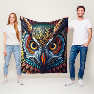 Hyper-Detailed Owl Portrait | Realistic & Intense Fleecedecke