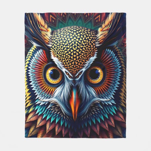 Hyper-Detailed Owl Portrait | Realistic & Intense Fleecedecke (Vorderseite)