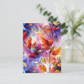 Hyper Detasy Fantasy Whimsical Brushstrokes Leav Postkarte (Stehend Vorderseite)
