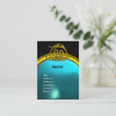 HYPER DRAGON AQUAMARINE MONOGRAMM Blau Visitenkarte (Stehend Vorderseite)