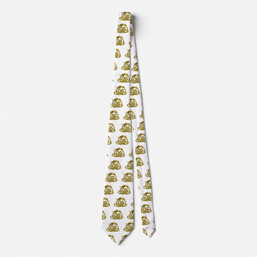 HYPER DRAGON / Gold keltische Knoten, weiß Krawatte (Vorderseite)