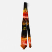 HYPER DRAGON, GOLD ZELLTIKKNOTEN Orange Black Wirb Krawatte (Vorderseite)