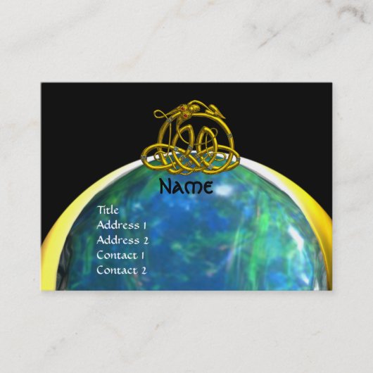 HYPER DRAGON, opellgelb, schwarz, blau Visitenkarte (Vorderseite)